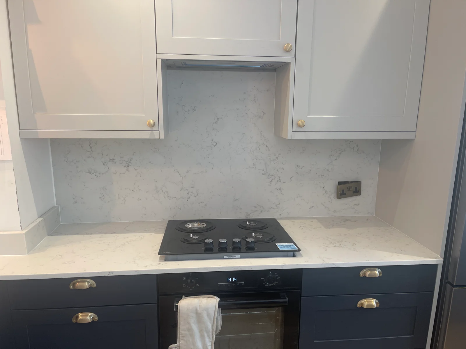 Carrara Quartz Full Height Installation