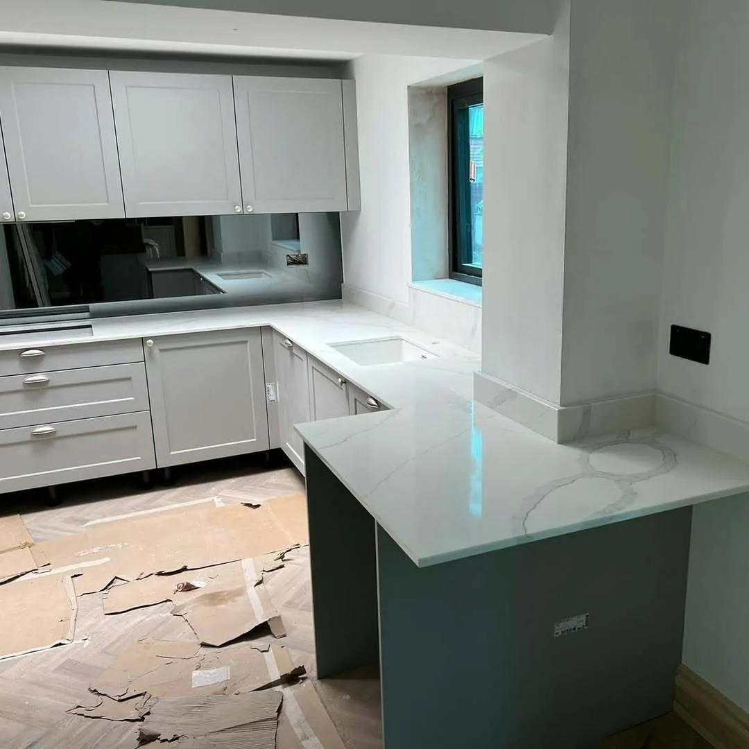 Carrara Quartz Worktops and Splashback