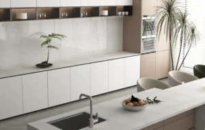 CS108 Bianco Shimmer Kitchen fitted
